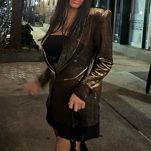 Vintage Gold Sheer Blazer